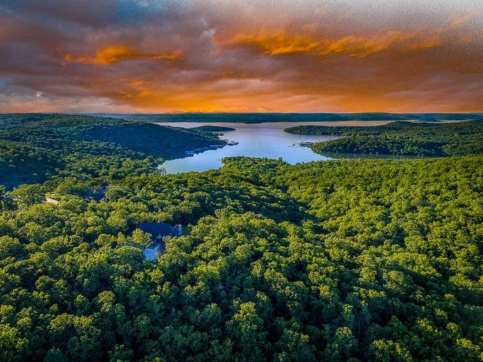 Lake Tenkiller shoreline, eastern Oklahoma