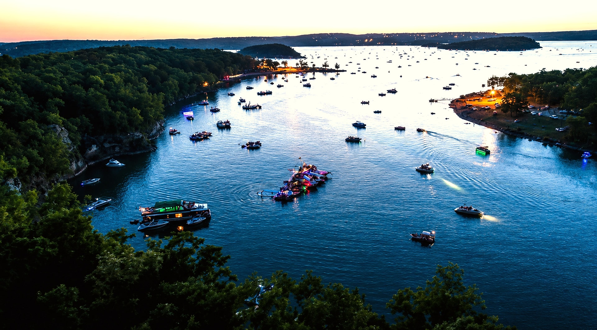 Lake Tenkiller at sunset, Oklahoma
